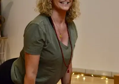 a woman smiling at camera